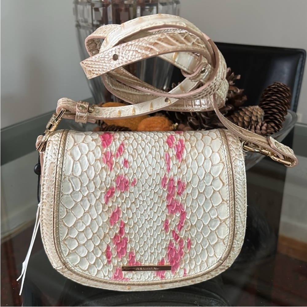 BRAHMIN Small Briar Crossbody Apricot Rosé Valentia NWT